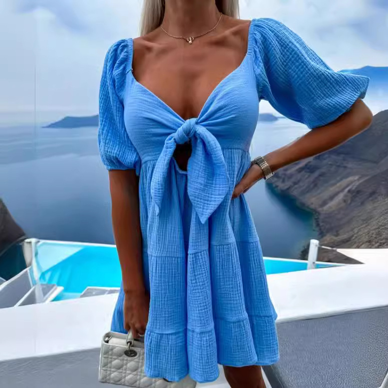 Dresses & Jumpsuits | Puff Sleeve Tiered Babydoll Mini Dress  –  Womens Clothing Dresses & Jumpsuits