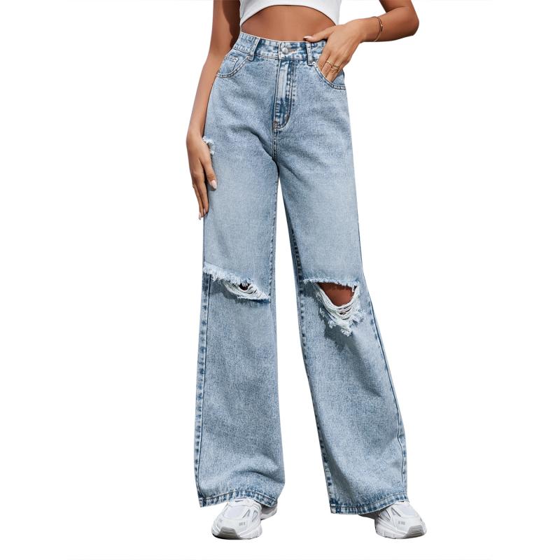 Jeans | Dreamy Drape Stretch Baggy Ultra Wide-Leg Super High-Waisted  Ripped Jean  –  Womens Clothing Jeans