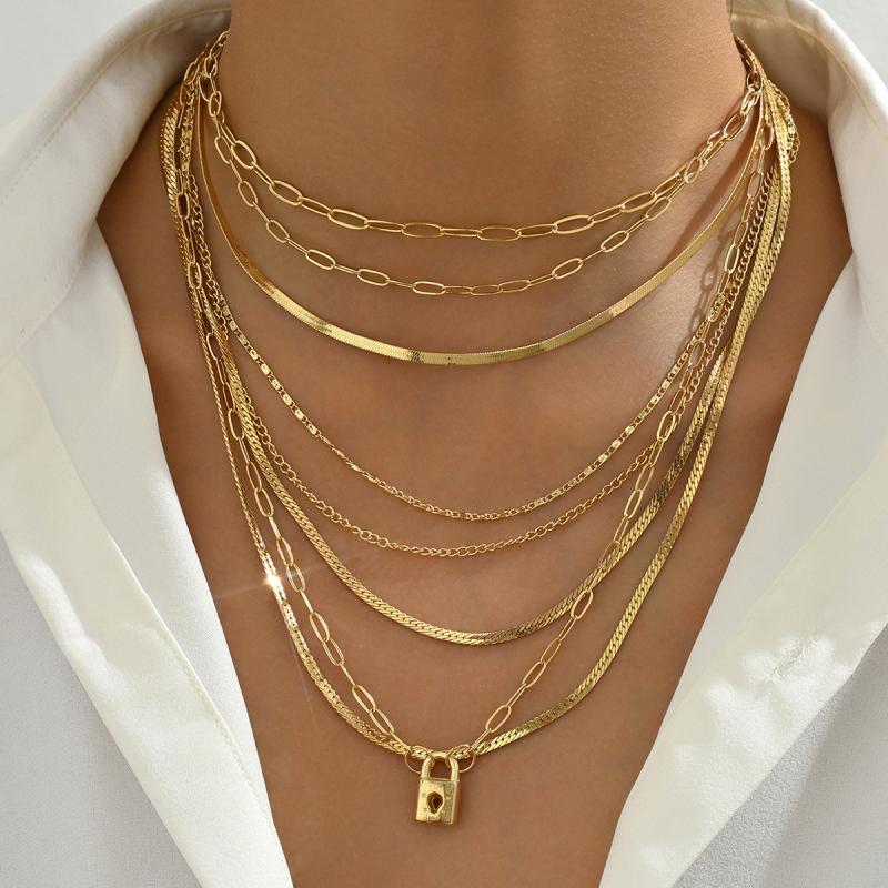 Jewelry | Charm Necklace 5-Pack  –  Womens Accessories Gold