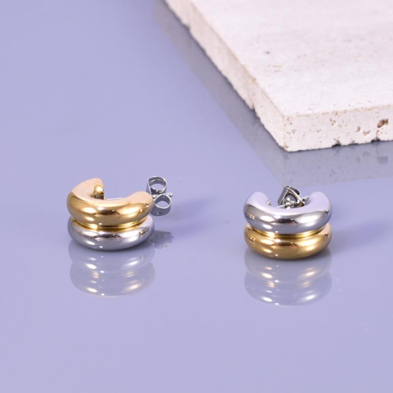 Jewelry | Two-Tone Hoop Earrings  –  Womens Accessories Jewelry