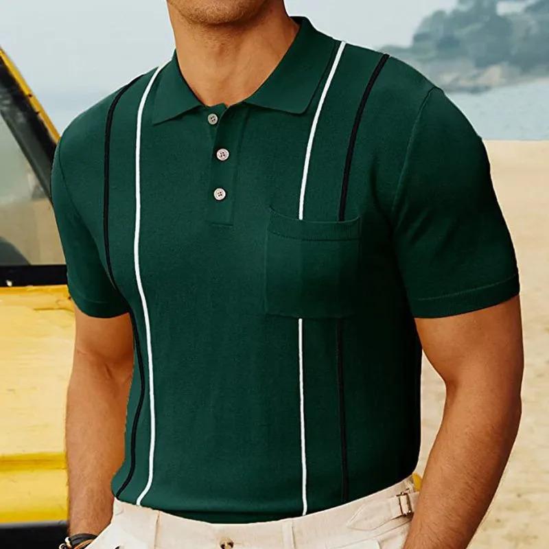 Polos | Striped Sweater Polo Shirt  –  Mens Clothing Mens