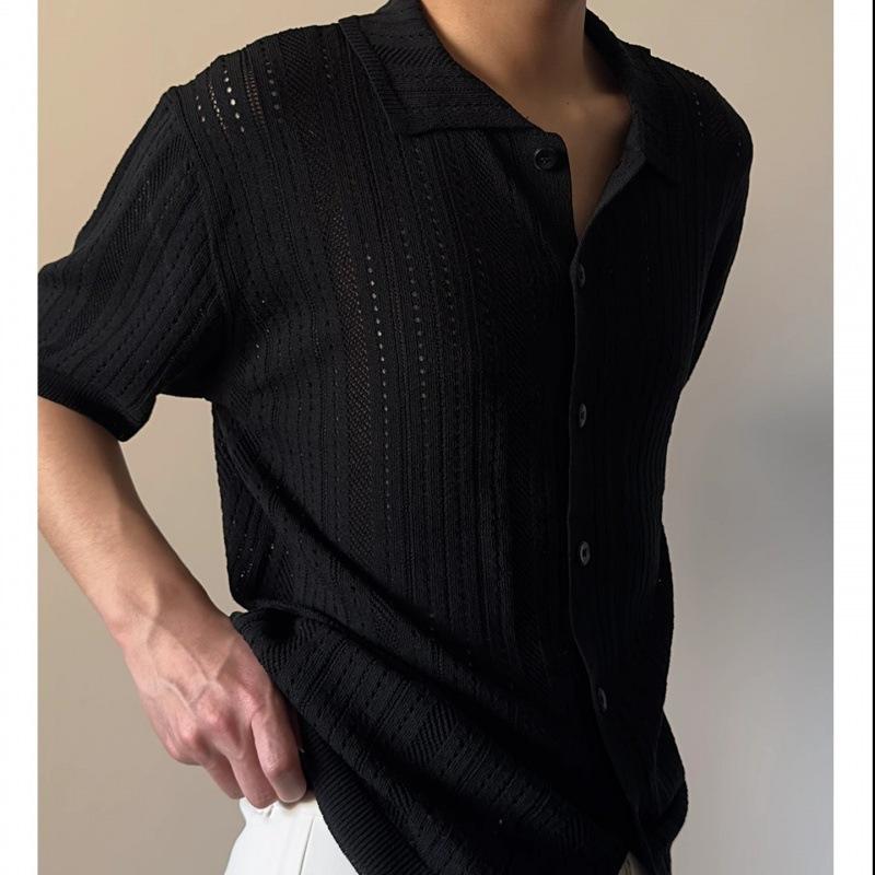 Polos | Weekend Button-Up Sweater Polo Shirt  –  Mens Clothing Mens