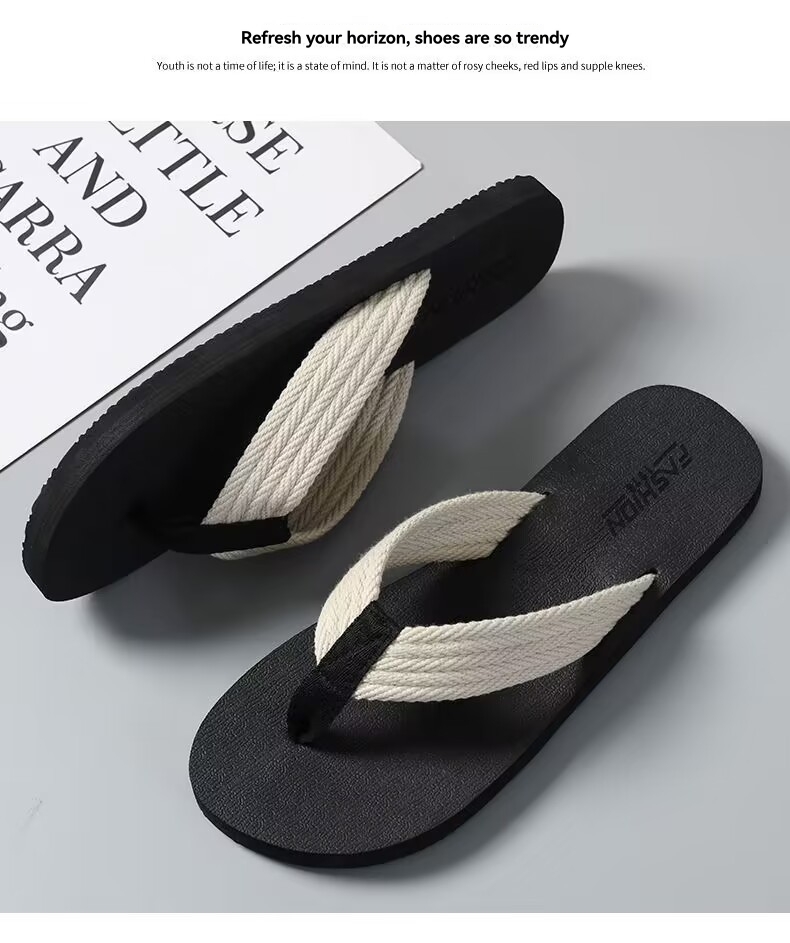 Sandals & Flip Flops | Striped Webbing Flip-Flop  –  Mens Mens Mens