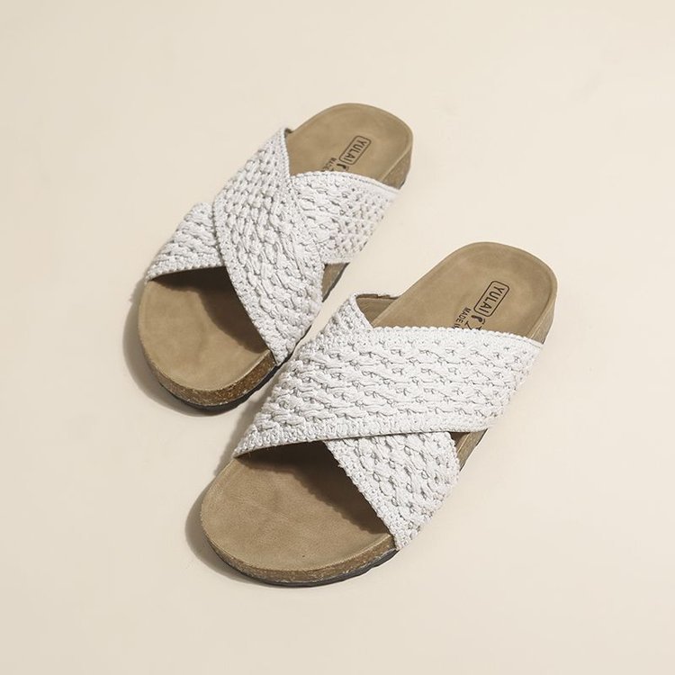 Sandals & Flip Flops | Twist Slide Eyelet Sandal  –  Womens Sandals & Flip Flops Natural