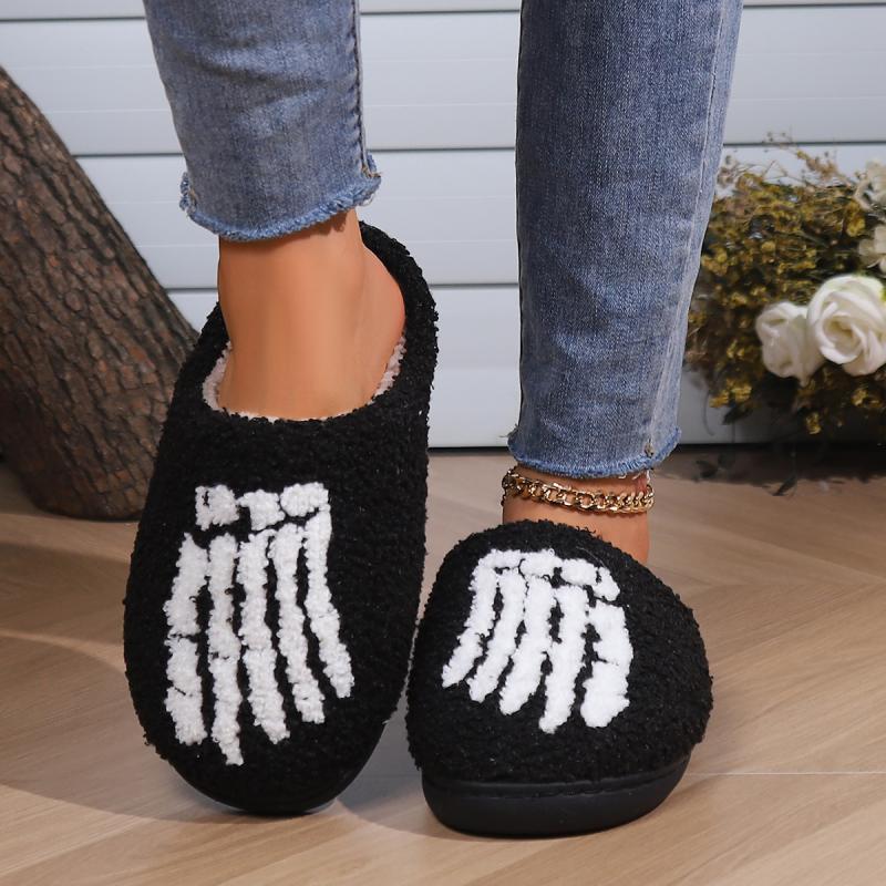 Slippers | Halloween Bone Slipper  –  Mens Mens Black